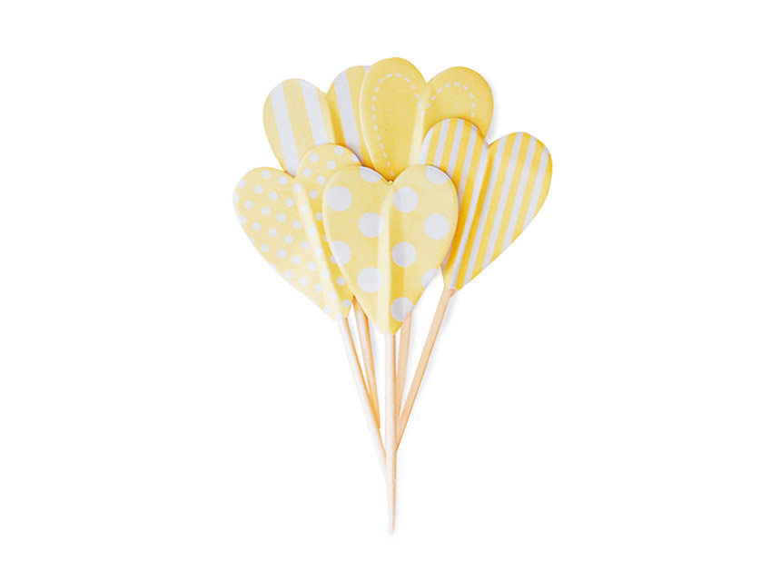 Paper Eskimo Yellow Heart Cupcake Toppers Papermarc Melbourne Australia