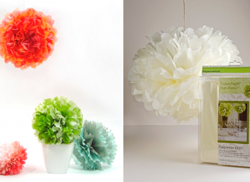 French Vanilla White Tissue Pom Poms Papermarc Melbourne Australia