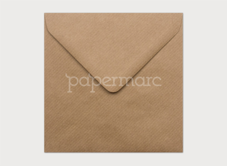 Brown Kraft Ribbed 130mm Square Envelope, Square Envelopes 130mm ...