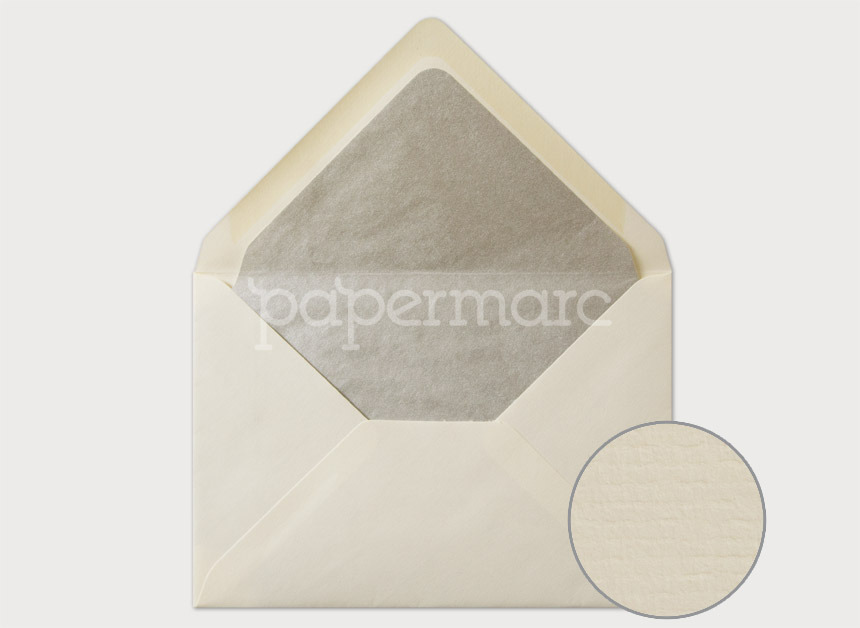 Original Crown Mill Cream Laid C6 Envelope with Silver Lining, C6